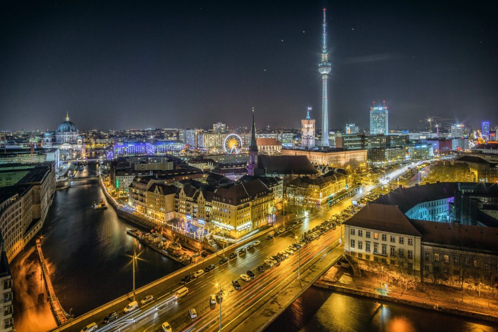 Berlin Skyline bei Nacht
