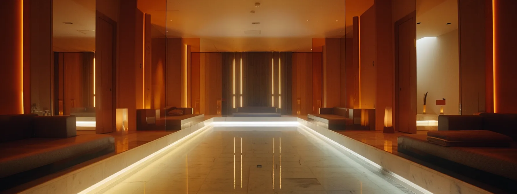 ein luxuriöses spa mit elegantem design und entspannender atmosphäre in einem exklusiven hotel in berlin.